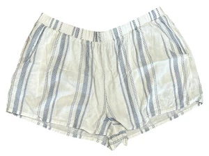 Primark Women’s White Striped Loungewear Shorts Size Large (14-16) - Picture 1 of 9
