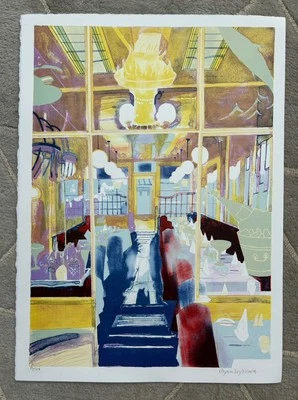 GLYNN BOYD HARTE 1948-2003 Edição Limitada LITOGRAFIA "Interior at Elena's" ed 150 - Imagem 1 de 4