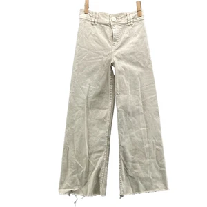 Zara Wide Leg Jeans Girls 11-12 Beige Boho Chic Academia Classic Preppy 70s Work - Picture 1 of 12