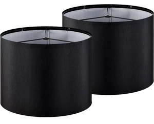 2er Set Trommellampenschirme Medium 13 * 13 * 10" H (Spinne) schwarz Stoff - Bild 1 von 13