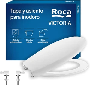 Roca Victoria - Tapa y asiento de Supralit para inodoro con caída amortiguada, t - Imagen 1 de 7