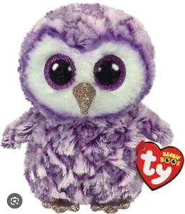 Ty Beanie Boos - MOONLIGHT the Purple Owl (6 Inch) Stuffed Plush Animal Toy MWMT - Picture 1 of 1