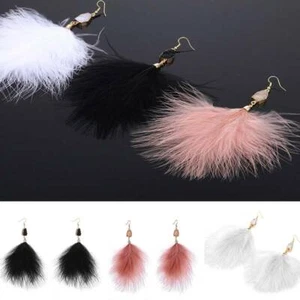 Handmade Women Bohemia Feather Ear Hook Eardrop Dangle Earrings Jewelry BB - Picture 1 of 15