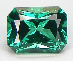 2.08CT EXCELLENT CUT RADIANT 8.5x6.5 MM. LAB CREATED NANOCRYSTAL EMERALD - Picture 1 of 3
