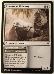 MTG Lonesome Unicorn Rider in Need Throne of Eldraine 021/269 Regular Common - Picture 1 of 1