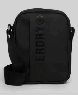 Superdry Pouch Cross Body Bag Zip Fastened Mini Bag Small Pouch Mesh Black