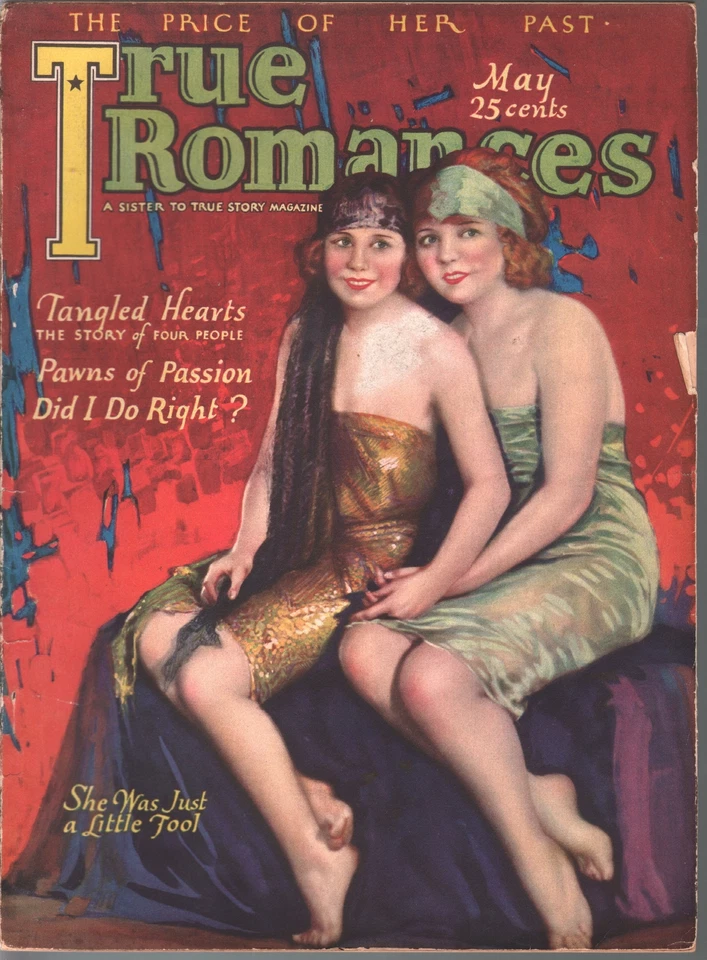 PULP: True Romances #9 5/1925-Macfadden-picante 2 niñas cubierta-pulpa pasión-vicio... Foto 1 de 1