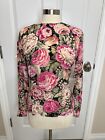 Dana Buchman Womens 100% Silk Shirt Blouse Size 4 Vintage Floral Back Button