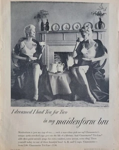 Maidenform BH "I DREAMED TEA FOR TWO" Streitwagen Vintage 1957 Fashion Ad - Bild 1 von 1