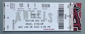 2022 Boston Red Sox vs Los Angeles Angels Ticket Stub 6/8/22 - Mint!!! - Picture 1 of 1