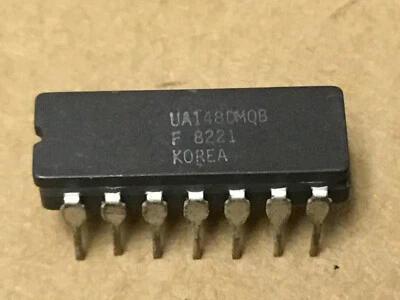 (1 PC) FAIRCHILD UA148DMQB amplificador operacional, amplificador cuádruple, bipolar, 14 pines, cerámica, DIP Foto 1 de 3
