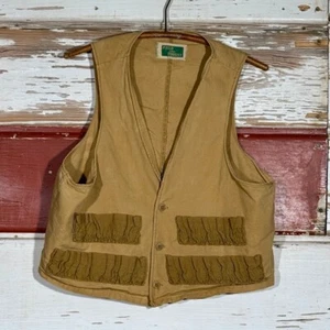 Vintage Field and Forest Hunting Vest Canvas Utility Pockets Outdoors Tan Med - Picture 1 of 6