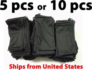 5 or 10 Black Micro Fiber Sunglasses Carrying Pouch Soft Case Glasses Bag USA - Picture 1 of 18