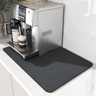 -Coffee Mat Hide Stain Rubber Backed Absorbent Dish Drying Mat for Kitchen Count