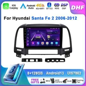 Car Radio For Hyundai Santa Fe 2006-2012 Android Carplay GPS Stereo Video Screen - Picture 1 of 30