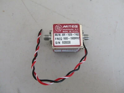 MITEQ AM-1526-7452 1600 to 1900 MHz, Power Amplifier, RF Microwave LAB HAM RADIO - Image 1 of 4