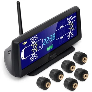 Solar Power Tire Pressure Monitoring System with 6 External Tire Pressure Sensor - Picture 1 of 7