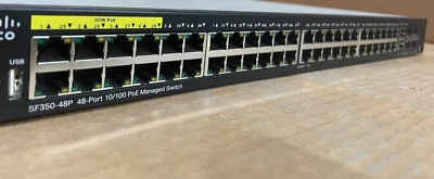 Cisco SF350-48P-K9 Gigabit 48-Port PoE Managed Network Switch - Image 1 of 2