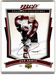 2007-08 Upper Deck MVP Joe Sakic #1 Colorado Avalanche