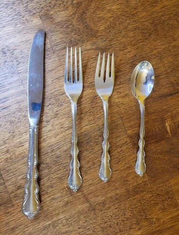 Angelique International Sterling Silver Flatware Standard Setting for 8 - 32pcs Cover