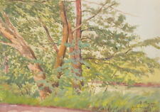 M. BEZNER (1883-1953), Bäume am Wegesrand,  1925, Aquarell Moderne Landschaft
