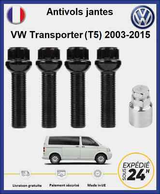Ecrous Antivol De Roues Noir VW Transporter (T5) 2003-2015 • 35.90€