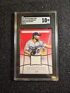 Parche reliquia Clayton Kershaw 2017 2/5 SGC 10 Topps Diamond Icons #SR-CK ~1stB.org - Imagen 1 de 6