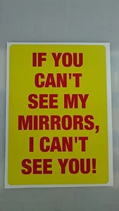 Si no puedes ver mis espejos I can't see you calcomanía pegatina Londres cumplimiento  - Imagen 1 de 1