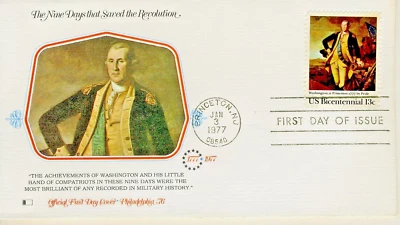 US FDC 1977 #1704 US Bicentennial Washington at Princeton Fleetwood Cachet 13¢ - Image 1 of 2
