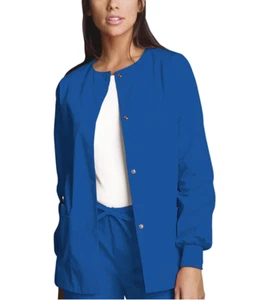 {XS} CHEROKEE WORKWEAR WW Originals Snap Front Warm-Up Jacket 4350 ROYW - Picture 1 of 2