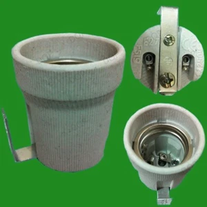 Soporte de bombilla de zócalo de cerámica Edison E27 ES y soporte de fijación para lámparas de calor - Imagen 1 de 1