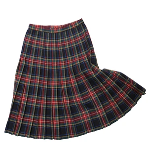 Royal Stewart Tartan Plaid Pleated Skirt Maxi Scottish Kilt 100% Wool 28" Waist - Picture 1 of 5