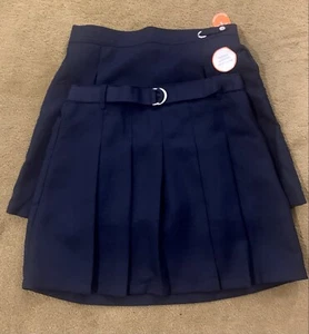 2 GIRL'S school uniform NAVY BLUE SKIRTS SIZE 12 1/2 - Picture 1 of 4