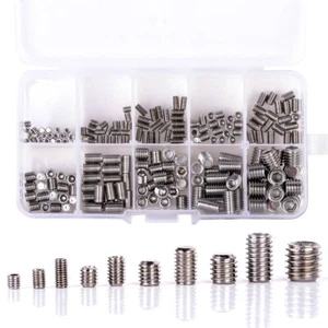 200Pcs 304 Stainless Steel Grub Screws Hex Socket Screw Assortment Kit Set2102 - Bild 1 von 10