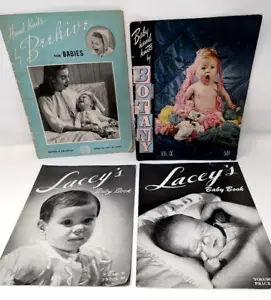 Vintage 4 Knitting Pattern Books for Baby Beehive Lacey’s Botany 1940s - Picture 1 of 22