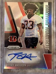 Rodney Anderson Silver RC Auto 2019 Panini Prizm Football Cincinnati Bengals - Bild 1 von 2
