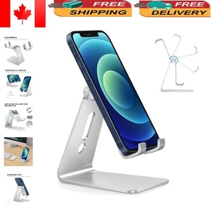 Adjustable Aluminum Cell Phone Stand - Hands-Free Convenience in Silver - Photo 1 sur 8