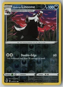 Tarjeta holográfica inversa Galarian Linoone 036/073 Pokemon Champion's Path casi nueva 1 - Imagen 1 de 2