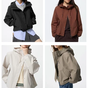 UNIQLO Women's Cotton Blend Short Parka Water Repellent Hooded Outerwear XS-3XL - Picture 1 of 12