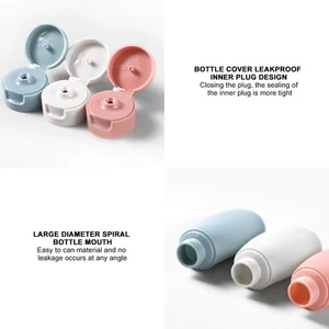 3 tubos de gel de ducha de champú vacíos botellas de viaje líquidas loción silicona Su AM9 - Imagen 1 de 15