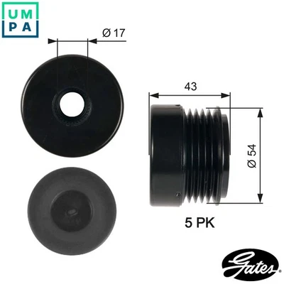 ALTERNATOR FREEWHEEL CLUTCH OAP7031 FOR VAUXHALL ZAFIRA/Mk CORSA/II VECTRA 1.8L - Image 1 of 4