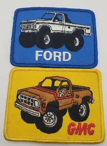 Lot of 2 GMC & FORD Off Road Truck Vintage Patches Logo Cartoon 4" x 3" - Picture 1 of 2