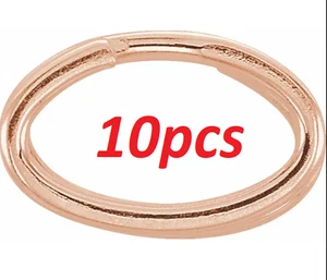 (10) PEQUEÑO 3,6x5,8 mm OD sólido oro rosa 14k ovalado anillo dividido broche dije llavero - Imagen 1 de 3