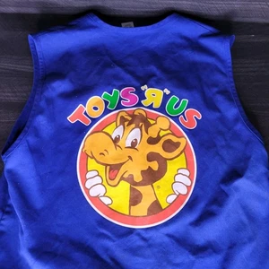 Toys R Us Uniform Vest Geoffrey Giraffe Blue Employee Vintage Size S Small Smock - Picture 1 of 6