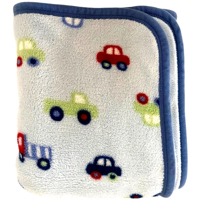 Gerber Blue Car Truck Baby Boy Blanket Soft Fleece 2ply Security Lovey - Image 1 of 3