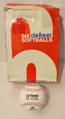 Винтажный DeBeer 6-Pack NOS софтбол 12» официальный dB 120-R красный стежок - Изображение 1 из 4