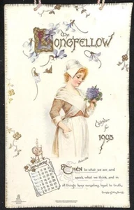 artist Brundage, LONGFELLOW CALENDAR FOR 1903, Tuck 5423 - Picture 1 of 6