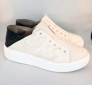 Mjus M08139-701 Latte & Nero Platform Slip on Leather Sneaker ITALY SZ36 - Picture 1 of 8