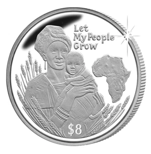 2005 Silver $8 Dollars "Let My People Grow"  from Republic of Sierra Leone - Picture 1 of 2
