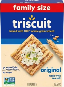 Triscuit Original Whole Grain Wheat Crackers, Vegan Crackers, Family Size 12.5oz - Picture 1 of 5